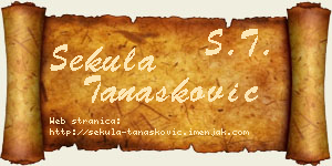 Sekula Tanasković vizit kartica